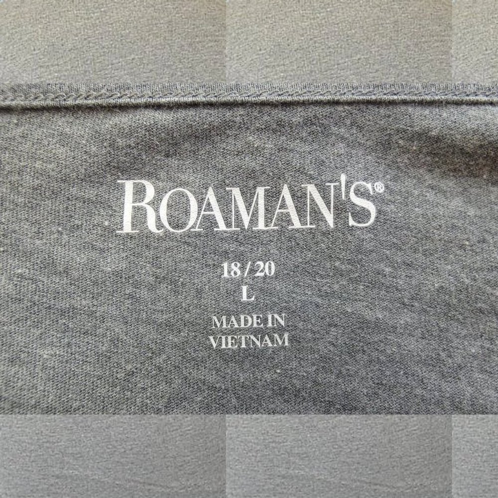 NWOT Roaman's Grey Ruched Henley Top Size 18/20 - Picture 7 of 8